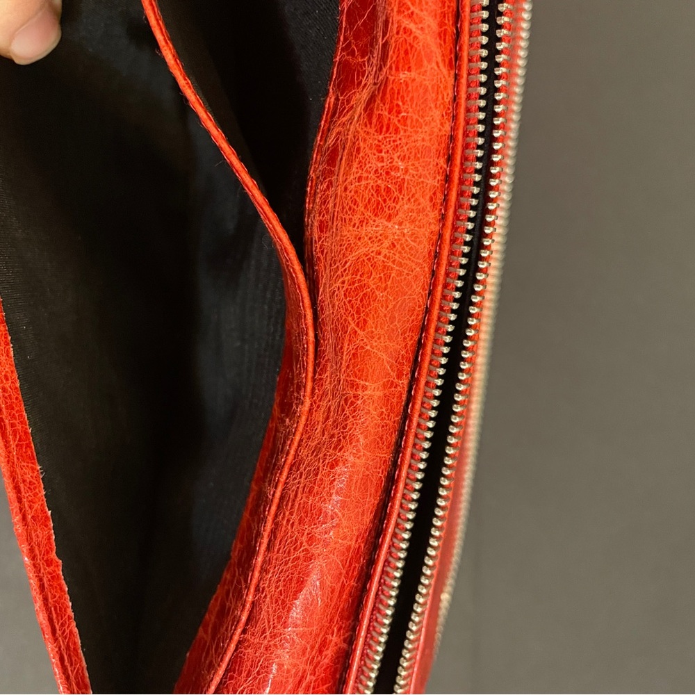 Balenciaga Red Leather Continental Zip Around Wallet - EUC - Picture 6 of 10